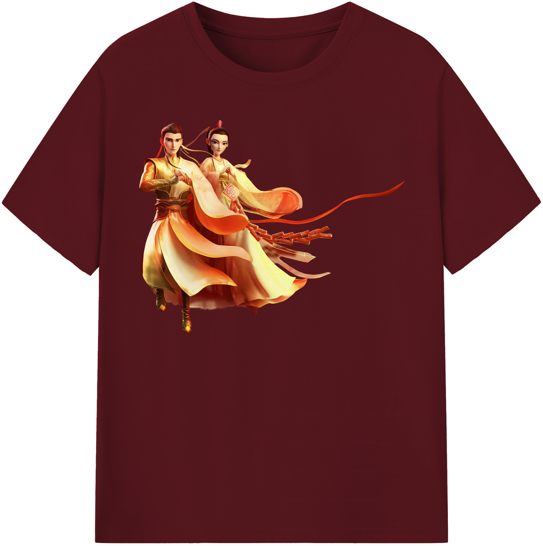 （画像用） Ne Zha 2 ナタ 魔童の大暴れ 綿100％半袖Tシャツ（フロントプリント）